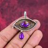 Подвеска из фиолетовой меди и бирюзы, ювелирные изделия из стерлингового серебра 925 пробы, подвеска из драгоценных камней, подарок для ее изысканных ювелирных изделий ручной работы