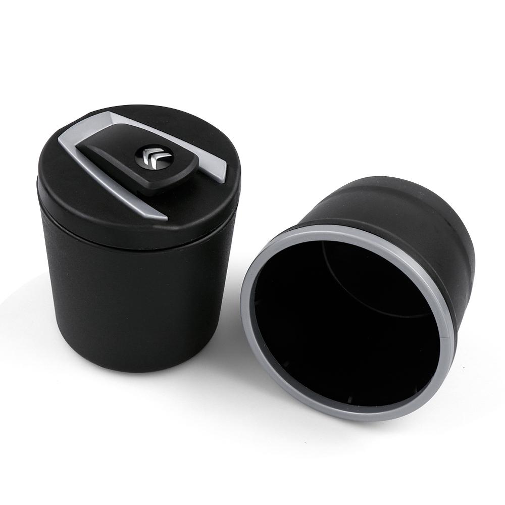 AQP4 1pc Car Ashtray LED Light Portable Car Cigarette Flame Retardant Ashtray Cup For Citroen C4L VTS C-ELYSEE C3-XR DS C1 C2 C3 Saxo