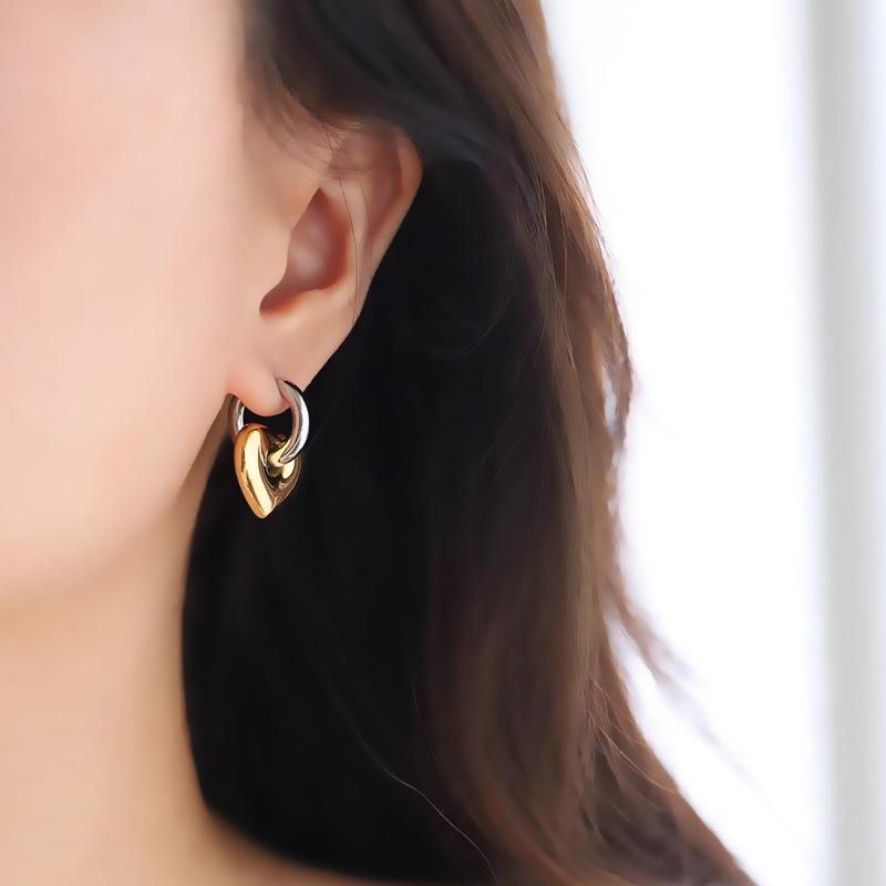 Французские простые полые циркониевые серьги в форме сердца для женщин панк-золотой цвет висячие серьги-капли роскошные свадебные украшения для пары подарок 