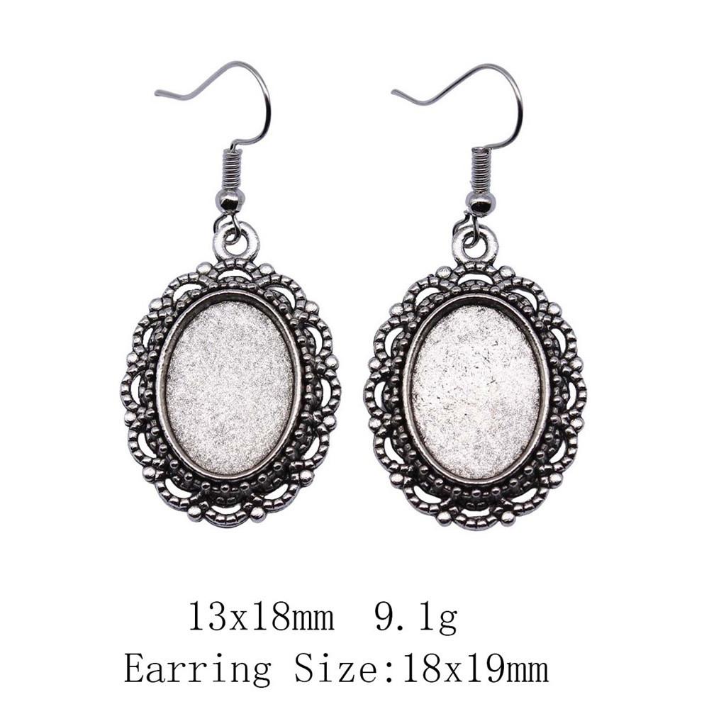 Подарки для женщин Винтажные серьги Овальные серьги-крючки Стеклянный кабошон Основание Подставка Подставка Серьги-подвески и подвески Женские сумки Серьги