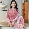 Женская домашняя одежда с длинными рукавами, осенне-зимняя теплая пижама из 2 предметов, свободная повседневная бархатная пижама, сексуальное интимное белье, ночная одежда