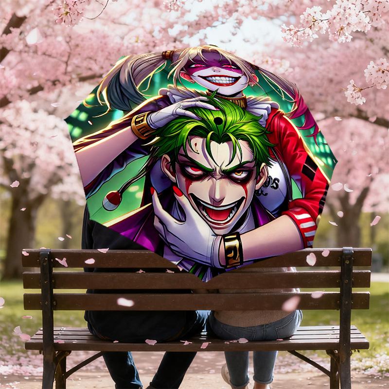 1PC Warner Joker Harley Umbrella-8-Rib Reinforced, Automatic Open, Lightweight & Durable-A44