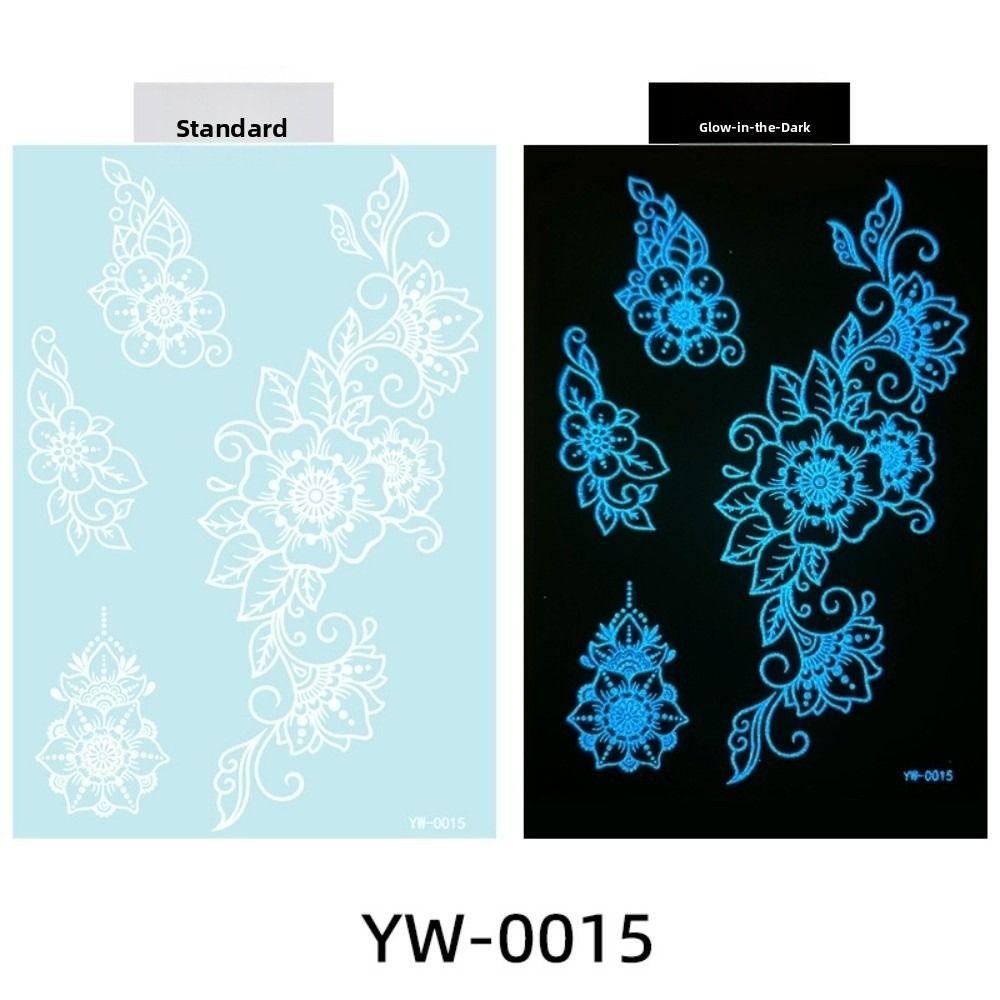 Wedding Tool Luminous Henna Tattoo Sticker Leg Arm Lace Temporary Tattoo  Women/Lady