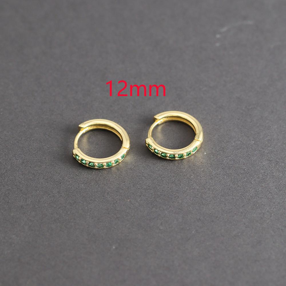 1 Pair Green Little Huggies Stainless Steel Hoop Earrings Girl Tiny Rings Cartilage Small Helix Piercing Tragus Circle Hoops