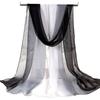 Summer Women White Black Series Thin Soft Chiffon Beach Silky Georgette Scarf Shawls 160cm Long Wraps Beach Sunscreen Hijab