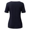 Womens Summer Tops Short Sleeve Blouses Casual Tunic Shirts V Neck Solid Color Button Side Tops