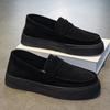 One-pedal Men's Shoes Summer 2025 New Platform Non-slip Casual Leather Shoes Men's Lazy Driving Doudou Loafers