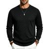 Men S Loose Casual Jacquard Texture Crew Neck Long Sleeve Sweatshirt