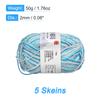 5 шт. Пряжа из смесового хлопка Мягкая пряжа для вязания крючком для рукодельных проектов 50 г/1,76 унции