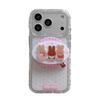 Чехол-подставка с магнитом в горошек и клетку с кроликом для iPhone 17/16 Pro Max/15 Pro