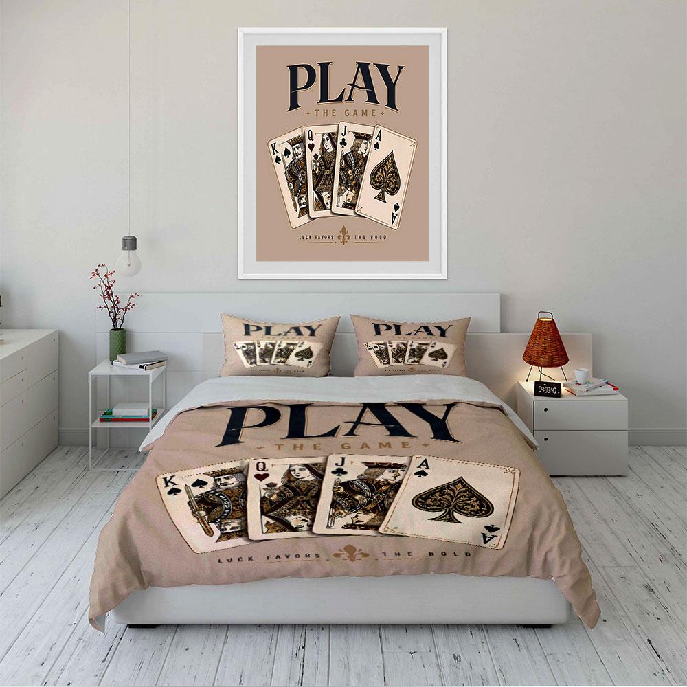 Playing Cards Vintage Design Bedding Duvet Cover Set Duvet Cover Pillowcases (1*Duvet Cover 2*Pillowcases, without duvet insert)