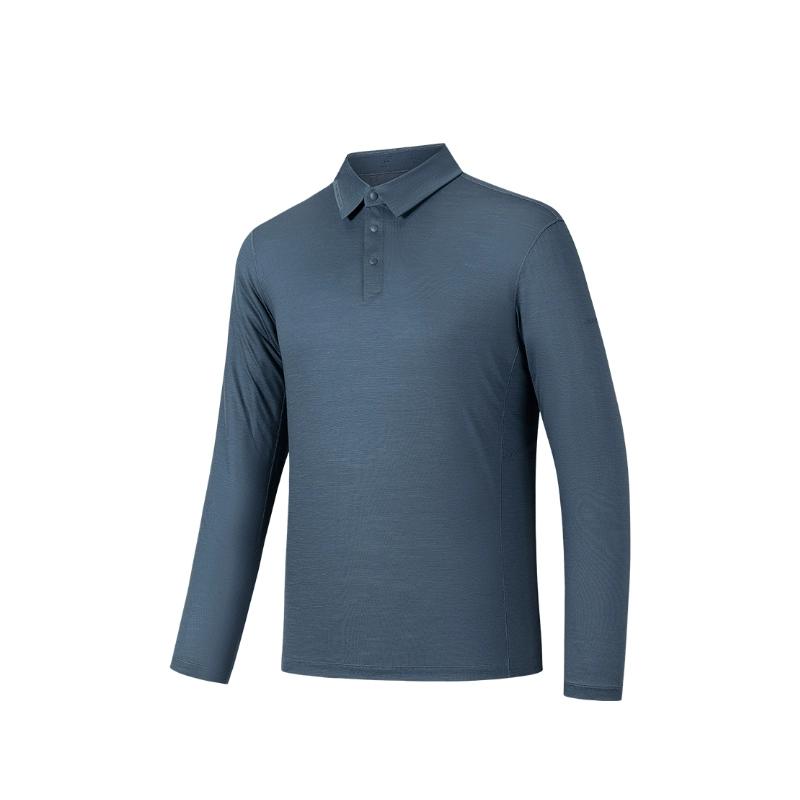 Anta Champion Outdoor Series Однотонная Повседневная Простая Универсальная Влагоотводящая Спортивная Трикотажная Футболка с Длинным Рукавом Мужские топы 152530408-4