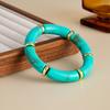 Acrylic Boho Bracelets Leopard Print Curved Tube Bangle Fashion Acrylic Bracelets  Lady Gifts