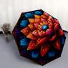 1pc Floral Mandala Design Umbrella with Plastic Handle,Suitable for All Seasons Home Travel Outdoor UmbrellaDD268