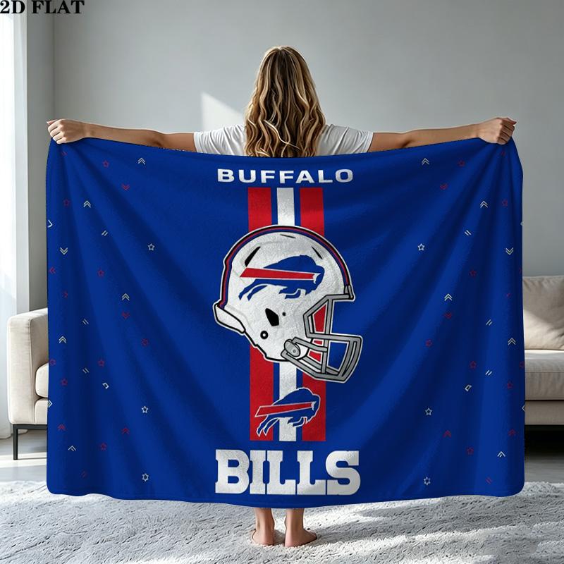 Buffalo Bills Print Flannel Blanket High Quality Warm Comfortable Cover for All Seasons Perfect for Gifts Home Decor