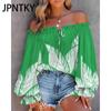 JPNTKY Женская Мода Повседневные Весенне-Осенние Блузки и Рубашки с Длинным Рукавом на Одно Плечо