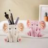 Creative and Cute Elephant Pen Holder Storage Ornament Cartoon Animal Office Desktop Decoration Resin Crafts Home Accessories