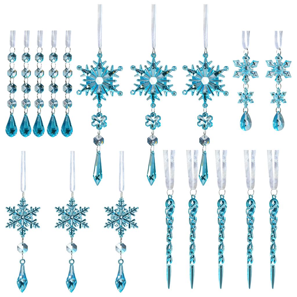 Рождественская акриловая прозрачная декоративная подвеска, рождественская елка, снежинка, декоративная подвеска