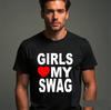 Девочкам нравится мой swag Хип-хоп Подарок на День святого Валентина Унисекс Футболка