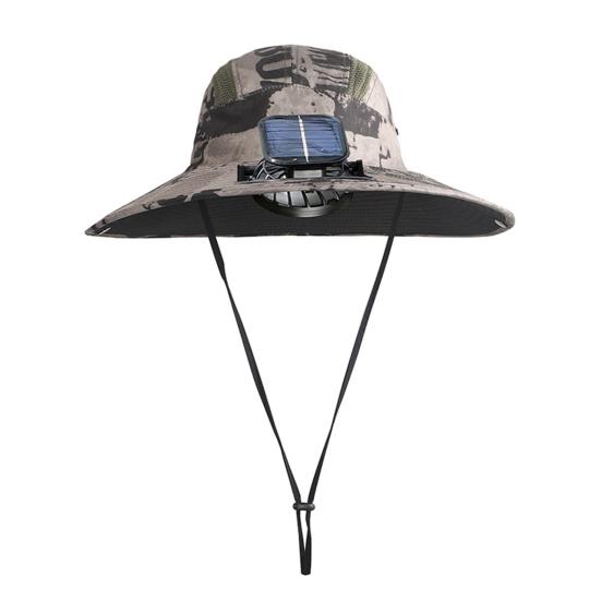 Рыбацкая шляпа с вентилятором на солнечной батарее с широкими полями, ветрозащитная шляпа для рыбалки, кемпинга, пешего туризма, защиты от солнца для мужчин