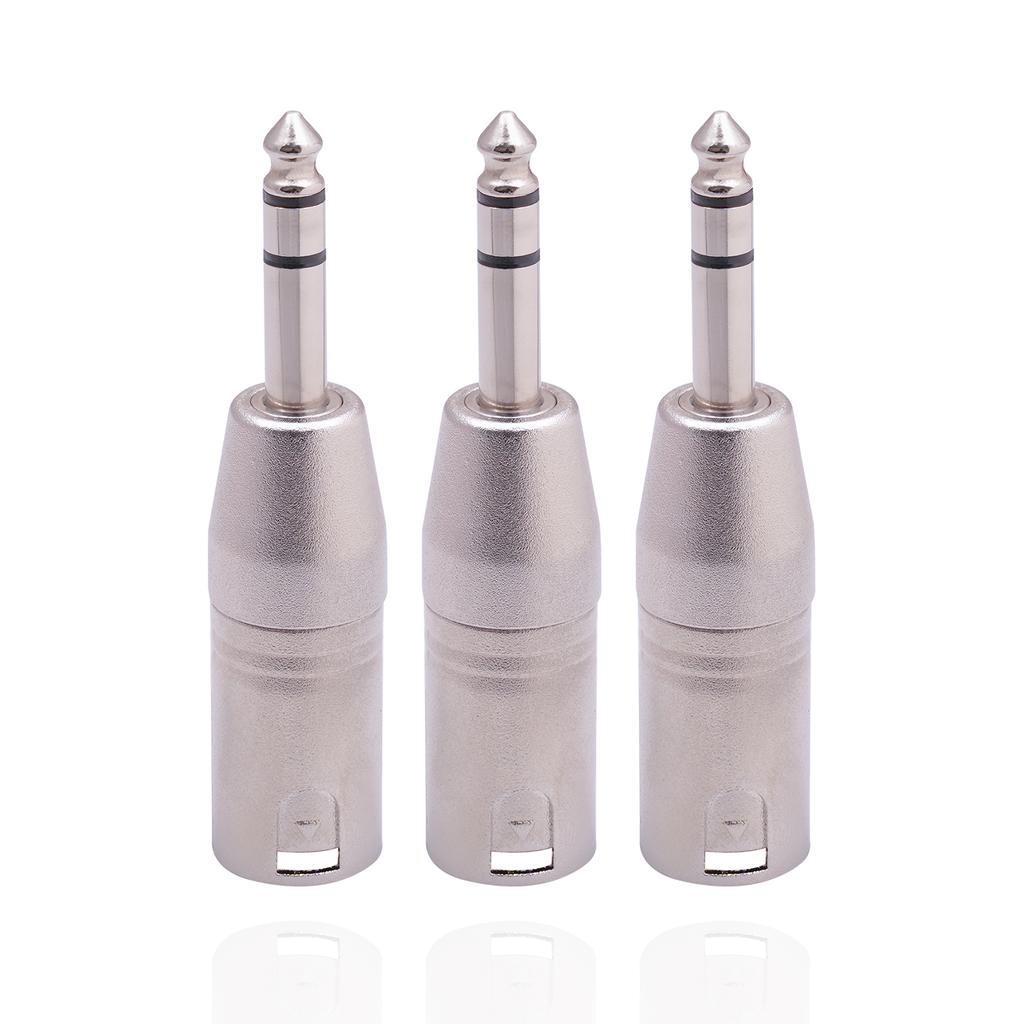 1/4" 6.35мм Штекер на XLR 3-контактный Штекер Гнездо Аудио Адаптер Серебристый Интерфейсный Переходник для Электронного Органа