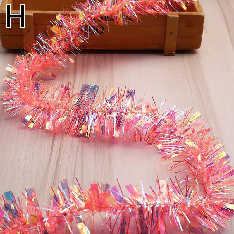 2 м блестящая рождественская мишура, проволочная гирлянда, украшение для рождественской елки, металлическая проволочная лента, подвесная новогодняя рождественская гирлянда, домашний декор