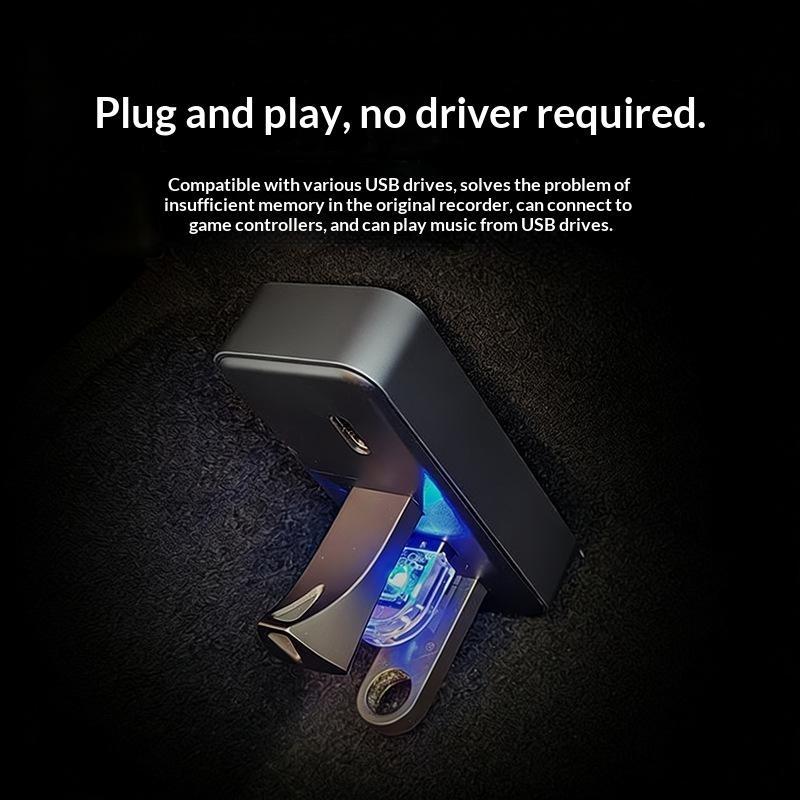 Car Glove Box USB HUB Docking Station 4-in-1 Multi Port Type C Splitter Adapter with Overcurrent Protection for Safety Use