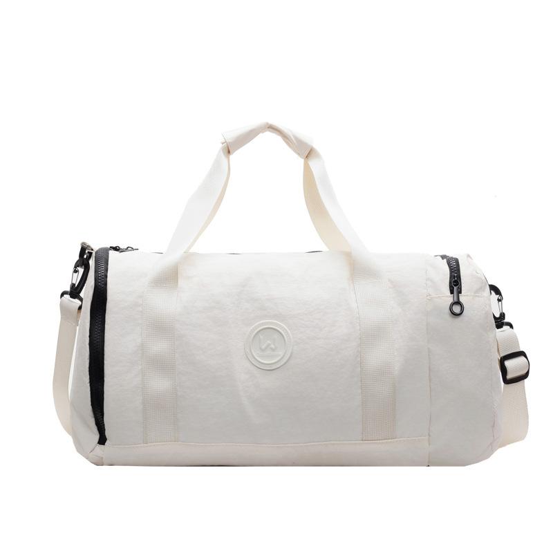 Женская сумка для спорта и фитнеса с многокарманным классификационным дизайном, отделением для обуви, ручками, разделением на влажное и сухое, может закрывать телескопическую ручку чемодана