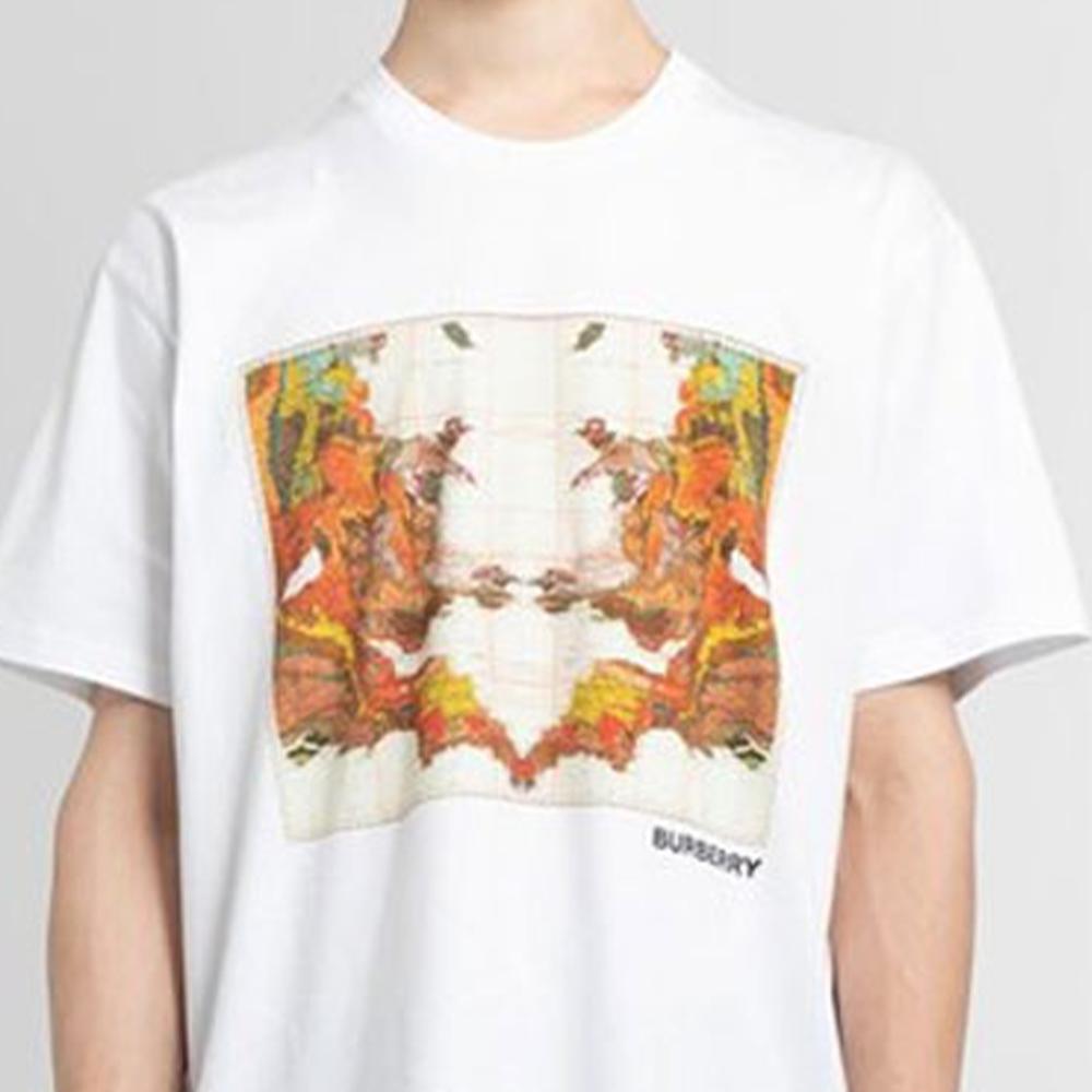 Burberry Map Print Cotton Oversized T Shirt 80563071