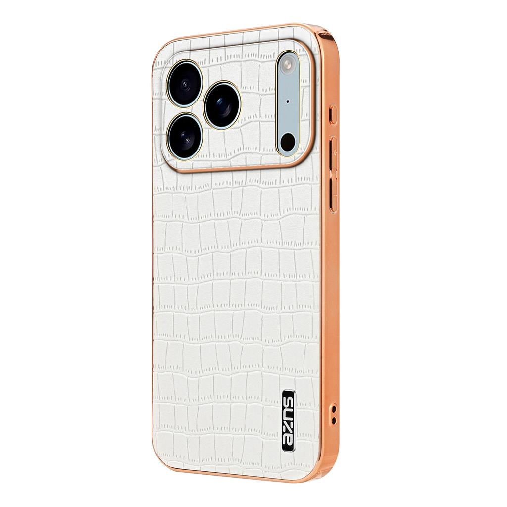 AZNS For iPhone 17 Pro Max Case Electroplating Crocodile Texture PU+TPU Phone Cover