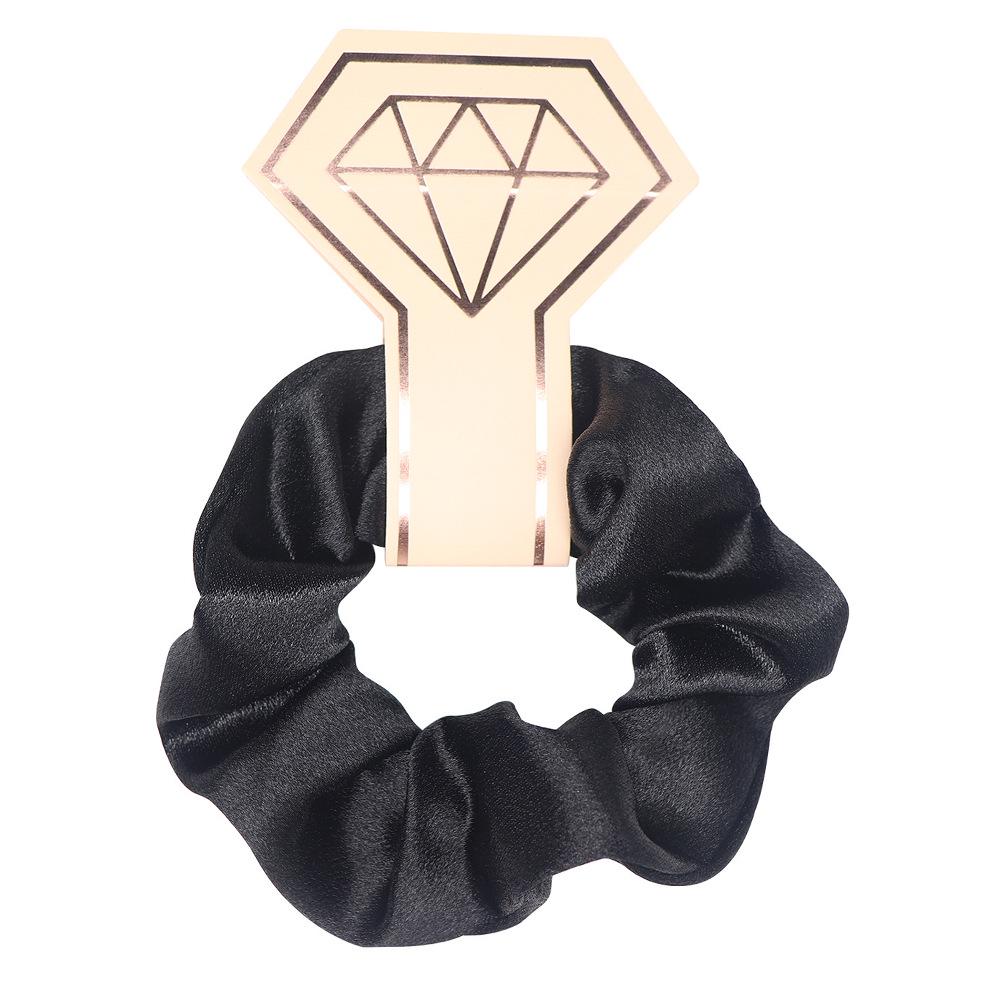 Large Solid Color Satin Fabric Scrunchies for Women's Ponytails