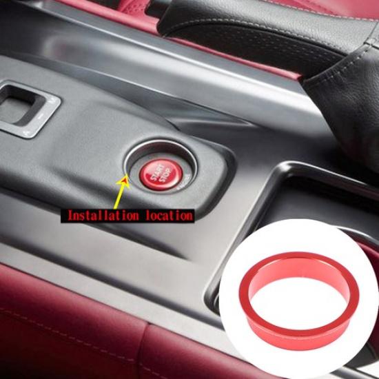 Red Alloy Engine Start Stop Button Cover Ring For Nissan GTR R35 08-16