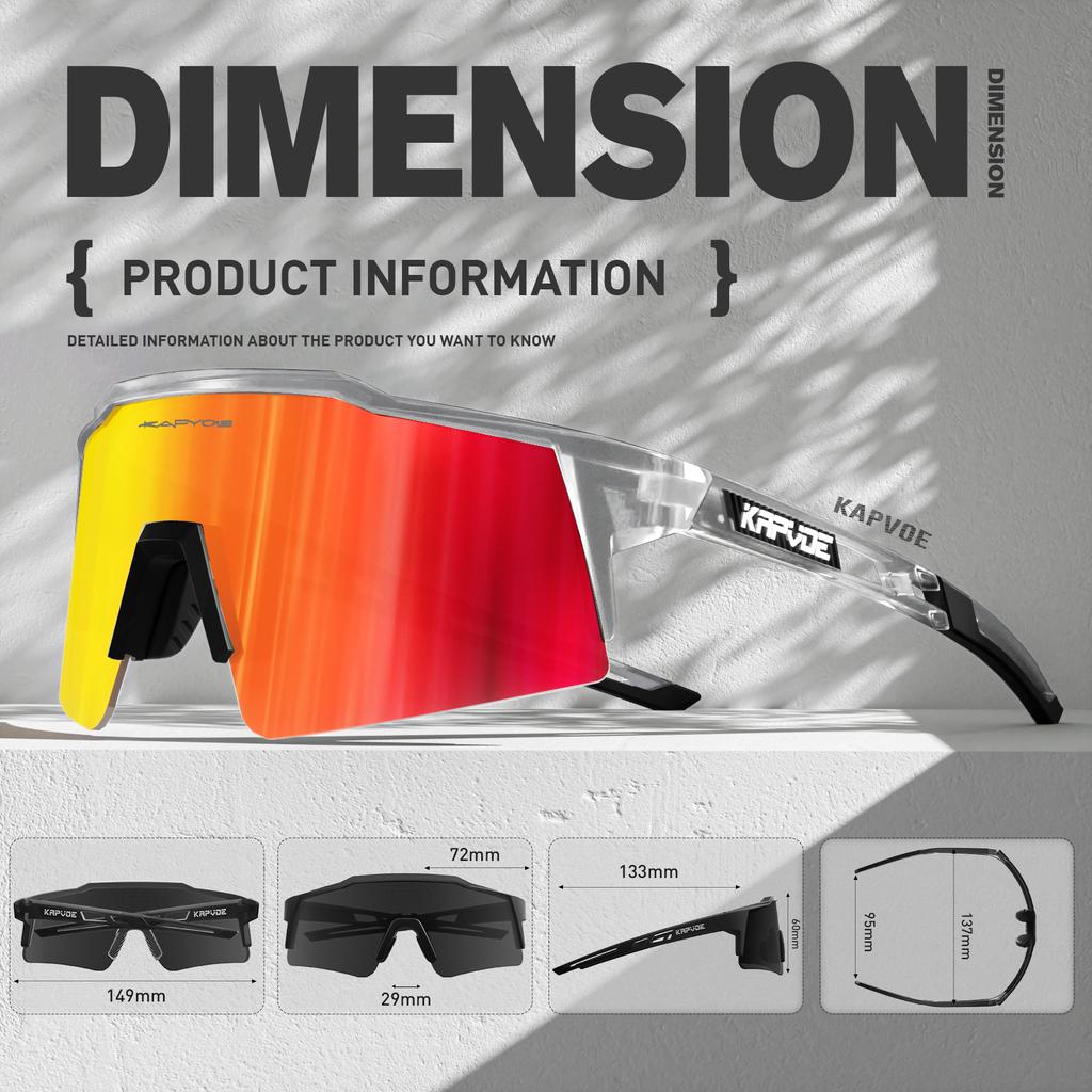 Велосипедные солнцезащитные очки Kapvoe UV400, очки для МТБ и велоспорта для мужчин и женщин, спортивные очки для улицы