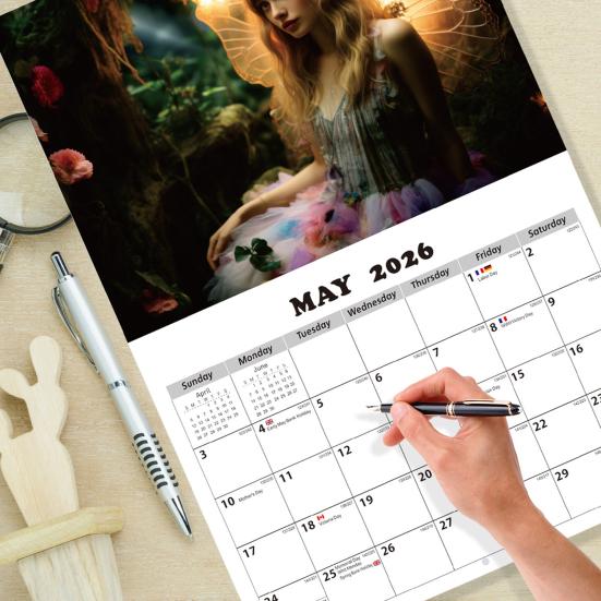 2026 Смешной настенный календарь с собаками 12 месяцев Милый декор для любителей животных Спиральный переплет Плотная бумага Декоративный подарок для владельцев домашних животных Офисный юмор Ежемесячный макет