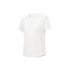 Fitness Series Solid Color Ribbed Crew Neck Sport Short Sleeve T-Shirt Women Tops Off-White ATST578-1