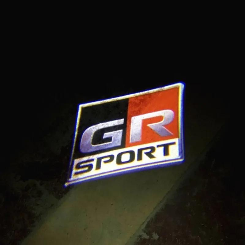 LED Car Door Welcome Laser Projector GR SPORT Logo Ghost Shadow Lights for Toyota GR YARIS Sports CROWN COROLLA REIZ Accessories