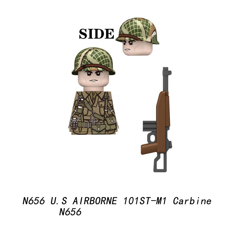 US Airborne 101ST Soldier Figures Building Blocks Officer Army Warrior Infantry Military Accessories Gun Weapons Brick Toys GR03