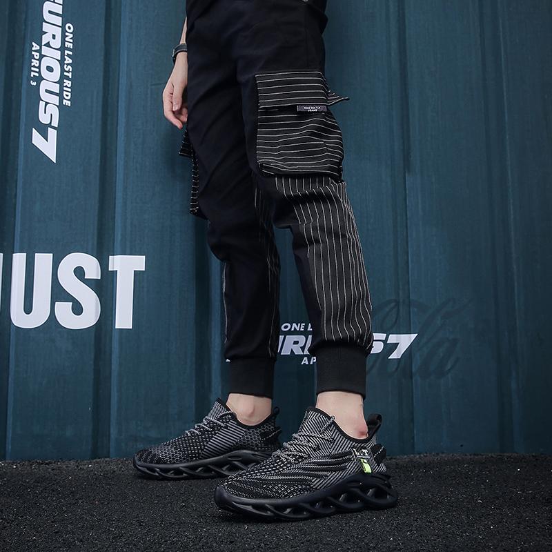 Large Men's Shoes Summer Breathable Flying Weave Sports Casual Shoes Thick Sole Blade Mesh Fashion Coconut Running Shoes