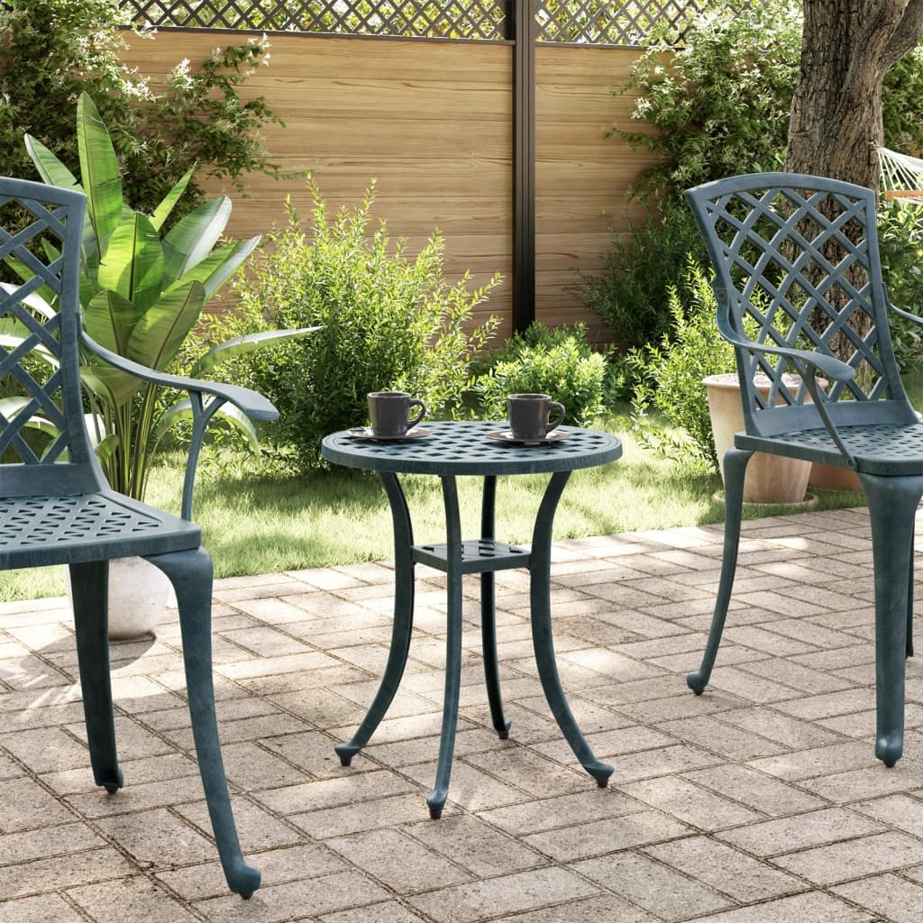 Garden Table Green Ø48x53 cm Cast Aluminum