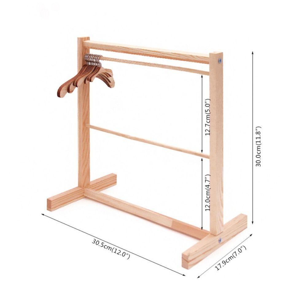 4-30СМ Кукольная Деревянная Вешалка для Одежды Органайзер для Одежды Вешалки для Кукол Сумка Одежда Шарф Держатель Аксессуары для Мягких Игрушек