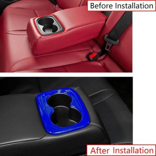 For Acura Integra -2024 Blue Glossy ABS Rear Water Cup Frame Cover Trim 1pcs