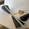 Mid-Century Modern Italian Diabolo Sconce Pair Black Brass Double Cone Wall Light Bedroom, Living Room, or Hallway Elegant MCM Lighting