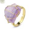 Natural Amethyst Gold-plated Ring Korean Simple Jewelry Personalized Versatile Ring