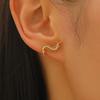 Creative Stainless Steel Centipede Stud Earrings for Women Unique Gold Color Bug Personality Ear Bone Nail Earrings Y2K Jewelry