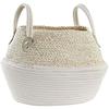 Panier - DKD Home Decor - Standard - Blanc Naturel - Coton Et Fibre - 37x37x25 Cm