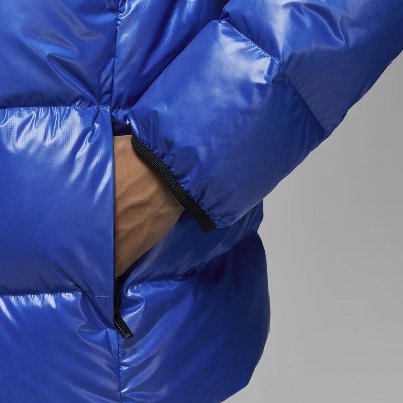 Jordan Повседневный удобный свободный теплый пуховик с воротником-стойкой, мужская верхняя одежда, темно-синий FV7272-480