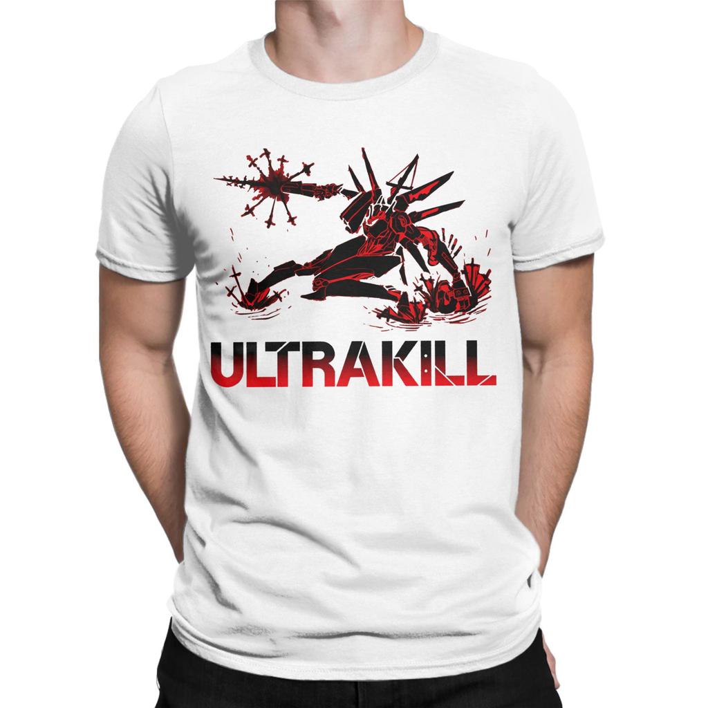 Футболки Ultrakill для унисекс 100% хлопок Юмористическая футболка Футболка с круглым вырезом Топы с коротким рукавом Идея для подарка
