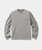 Kueo Однотонная футболка-henley с длинным рукавом и одним карманом (Меланж серый)