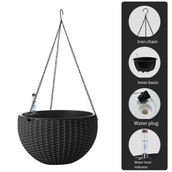Самополивающиеся подвесные кашпо для помещений и улицы, утолщенная подвесная корзина, цветочный горшок с водой