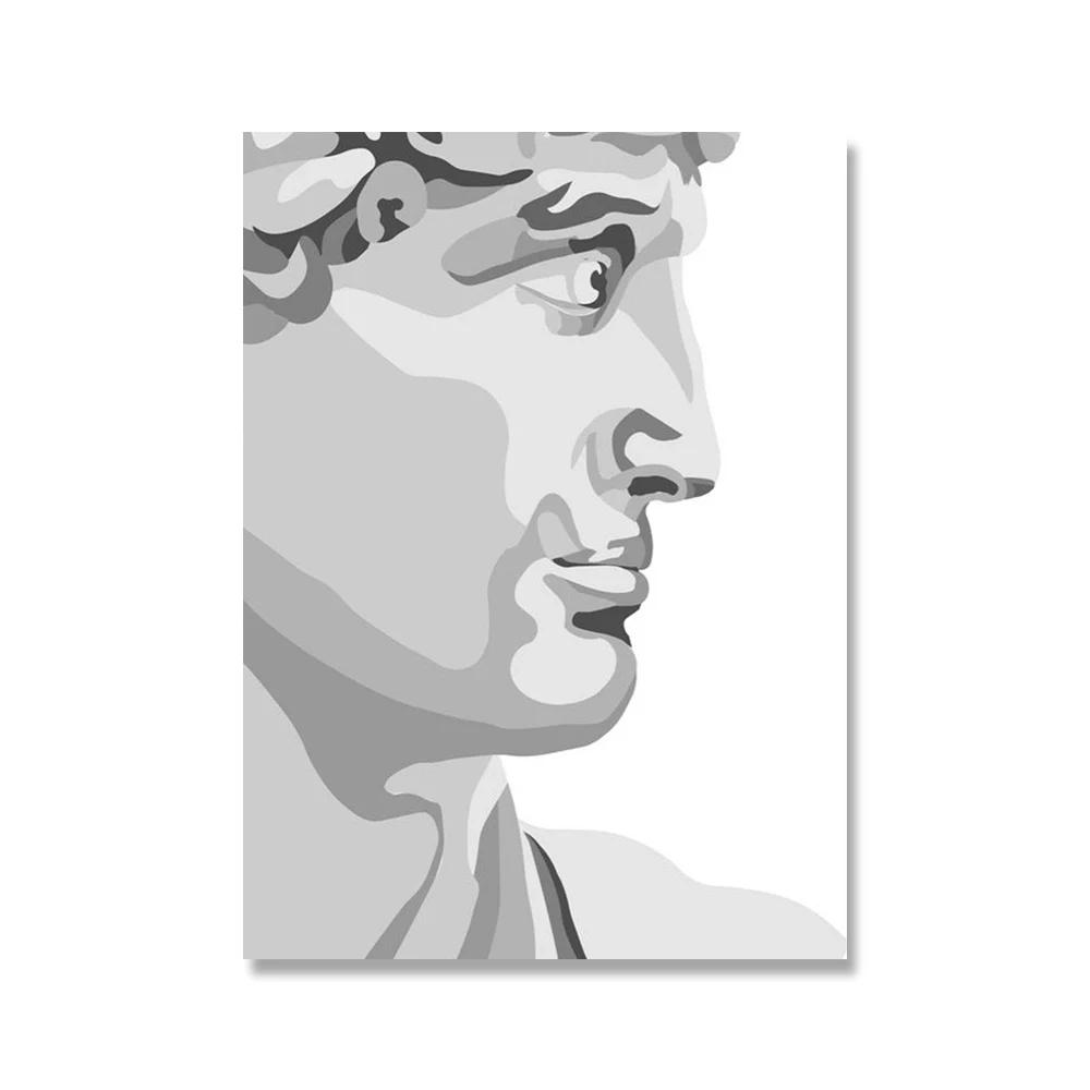 Современная мраморная скульптура Аполлона Настенное искусство Дэвид Граффити HD Холст Постеры Принты Домашний декор Спальня Гостиная Подарки